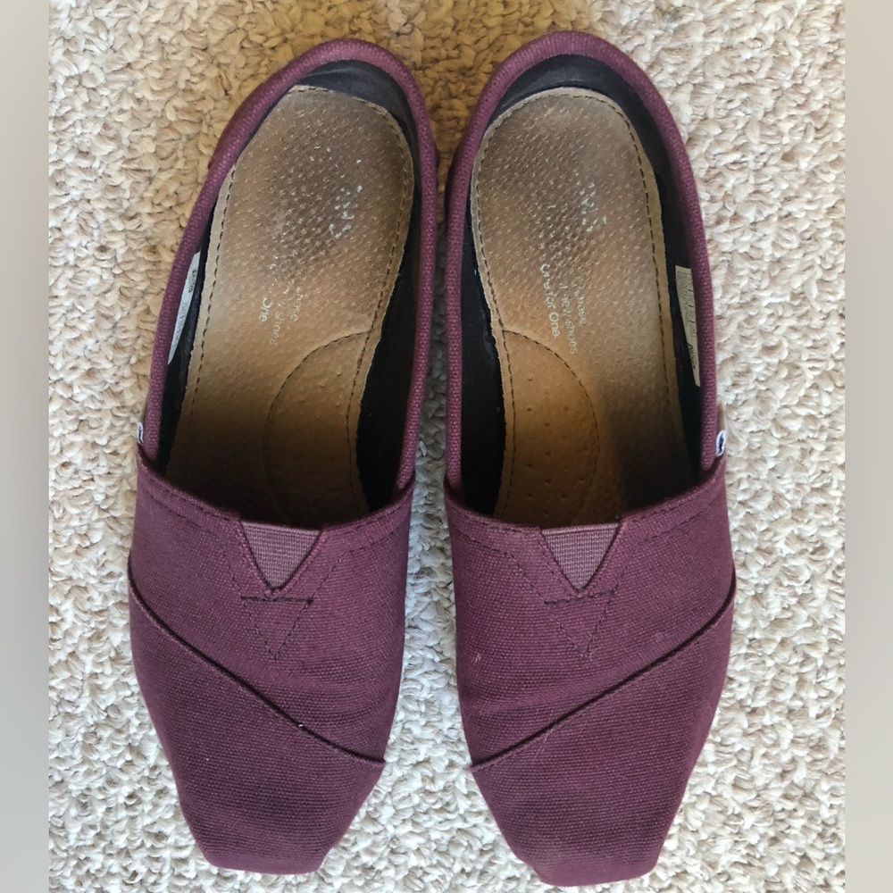 Maroon Toms shoes size 5.5